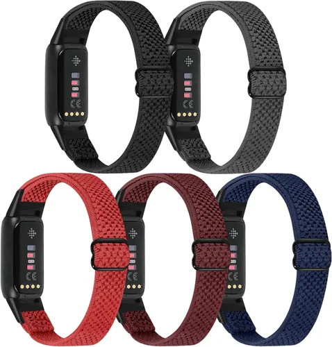 Vista 9 de enkic Bandas elásticas de nailon solo compatibles con correas Fitbit Luxe para mujeres y hombres, correa deportiva transpirable ajustable