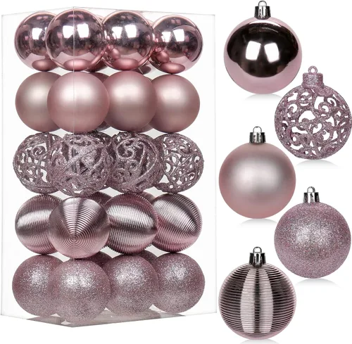 Vista 19 de 30 piezas de adornos de bola de árbol de Navidad irrompibles negros para decoración navideña