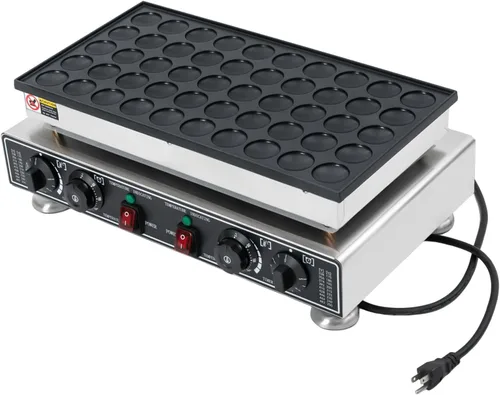 Vista 8 de 50pcs Mini máquina para hacer panqueques holandés comercial panqueques panqueques antiadherente Control de temperatura y tiempo 122-572℉ 1800W