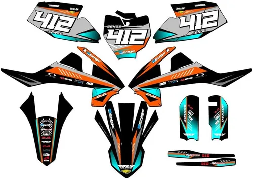 Vista 6 de 2016-2018 SX 65 SURGE Black Senge Graphics Base Kit compatible con KTM