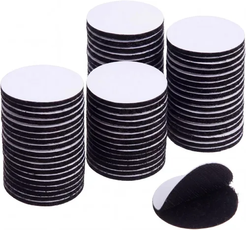 Vista 10 de WILLBOND 24 pares de parches de árbitro de 1 pulgada con puntos negros autoadhesivos redondos de doble cara de gancho y bucle, cinta adhesiva