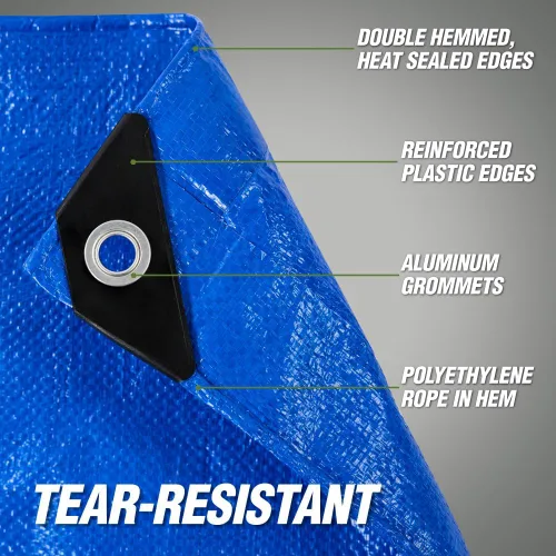 Vista 4 de RUGGED RHINO Lona resistente 100% impermeable para todo tipo de clima, lonas resistentes a la temperatura UV de 5 mil, cubierta multiusos de alta