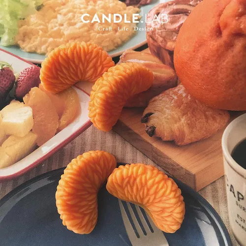 Vista 6 de Molde de silicona 3D para rebanadas de mandarina con 20 palitos de piruleta, segmentos de naranja mandarina, molde de glaseado para pasta de goma
