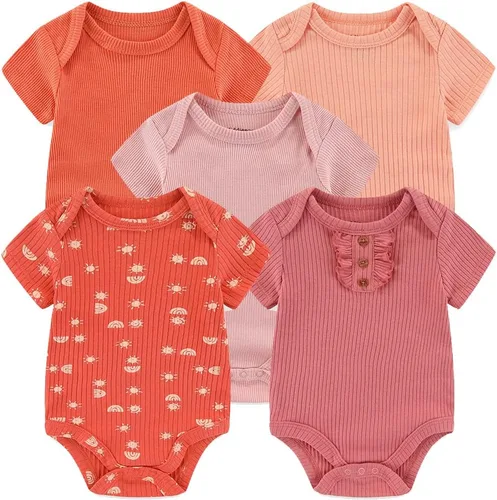 Vista 47 de Kiddiezoom Mameluco unisex de algodón de una pieza para bebé recién nacido, 5
