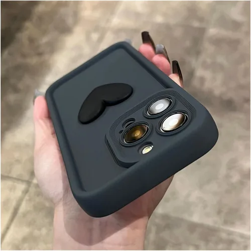 Vista 11 de Lujosa funda de silicona de silicona con diseño de corazón 3D para iPhone 15, 14, 13, 12, 11 Pro Max, X, XR, XS Max, funda trasera suave a prueba