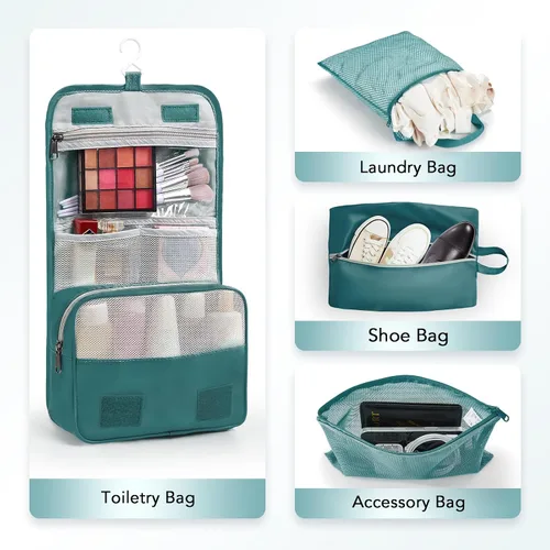 Vista 5 de Juego de 10 cubos de compresión para artículos esenciales de viaje, cubos de embalaje expandibles compresibles para maleta, bolsas organizadoras