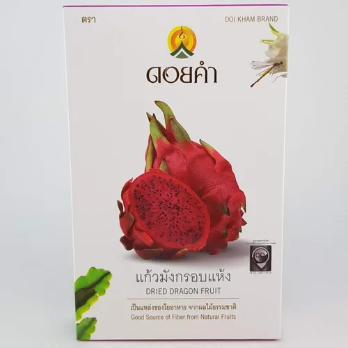 Vista 3 de Bocadillos de fruta de dragón deshidratados Sabores naturales 100% veganos Halal 3.53 oz