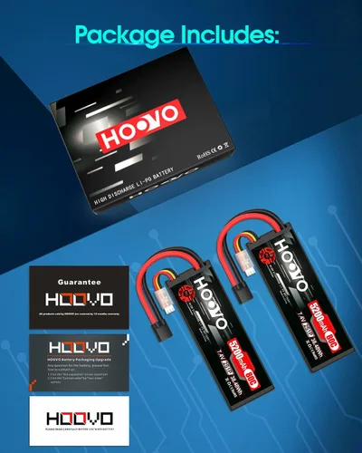 Vista 7 de HOOVO 2S Lipo Batería 7.4V 80C 5200mAh RC Batería con enchufe TR Estuche rígido para RC Car Truck Truggy Buggy Tank RC Avión, Helicóptero, Barco