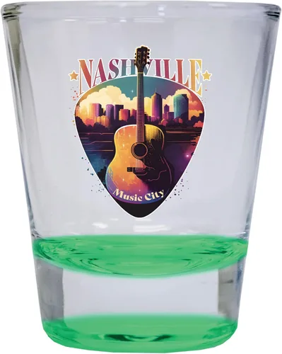 Vista 7 de Nashville Tennessee Music City Souvenir - Vaso de chupito redondo de 1.5 onzas (azul)