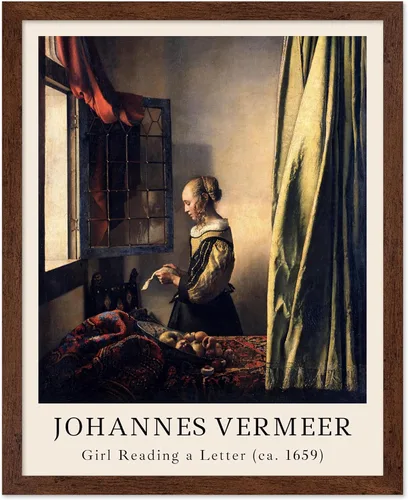Vista 13 de Poster Master Póster vintage Johannes Vermeer – Impresión de pintura de vista retro de Delft – Vista del arte de Delft – Regalo para hombres