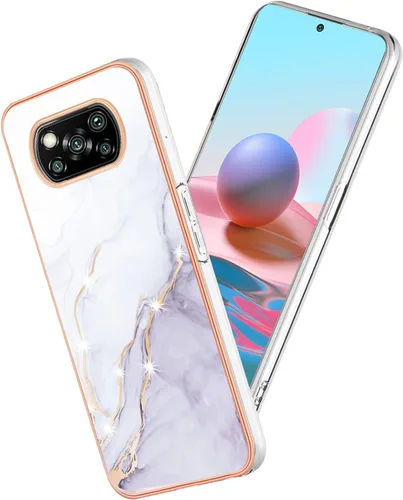 Vista 10 de Funda de teléfono para Xiaomi Poco X3 Pro Clear Siliocne Edge, rosa elegante diseño de mármol para Xiaomi Poco X3 Pro Funda a prueba de golpes Verde