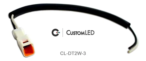 Vista 2 de Custom LED Conectores de señal de giro OEM para motocicletas Ducati, KTM, Triumph y Yamaha – Enchufes intermitentes tipo 3 de 2 cables con cables
