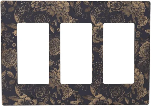 Vista 39 de William Morris Floral Boho Azul Medianoche Azul Bohemio Flor 1 Banda Dúplex Cubierta de Salida Decorativa Receptáculo Único Interruptor Eléctrico