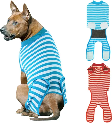 Vista 12 de Paquete de 2 unidades de algodón transpirable para perros de recuperación para después de esterilizar heridas abdominales, protectores profesionales