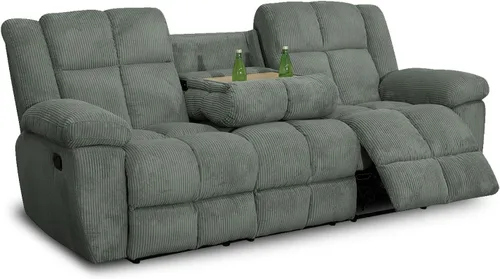 Vista 12 de Juego de sofá reclinable para muebles de sala de estar, juego de sofá y silla reclinable de pana verde, tela manual, sofá reclinable de 3 plazas