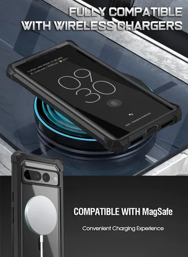 Vista 4 de Poetic Guardian MagPro - Funda compatible con Pixel 7 Pro, [compatible con MagSafe], protector de pantalla integrado que funciona con identificación