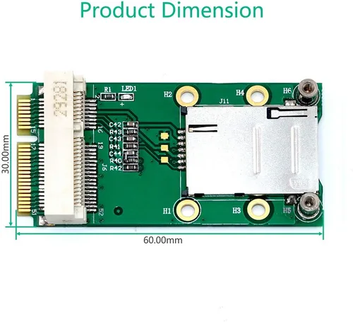 Vista 4 de HLT Adaptador Mini PCI-E con ranura para tarjeta SIM
