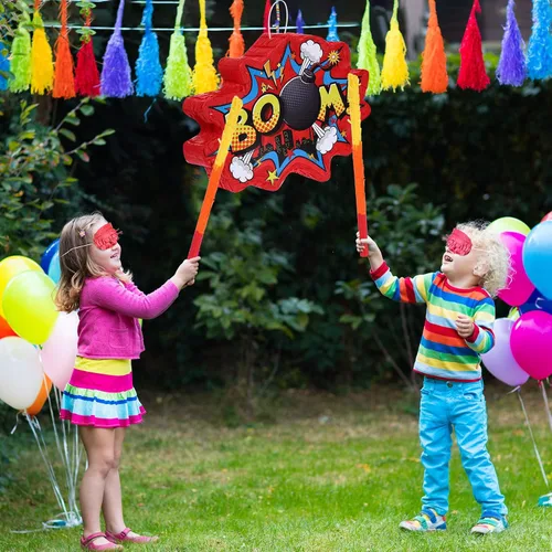 Vista 6 de Red Boom Party Piñata Cómic Book Hero Bundle Decoración de Cumpleaños Decoración de Piñatas para Juegos de Cumpleaños Temáticos Héroe Niñas Niños
