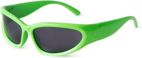 Vista 13 de ADE WU Gafas de sol envolventes de moda para mujeres y hombres Marco beige/lente marrón