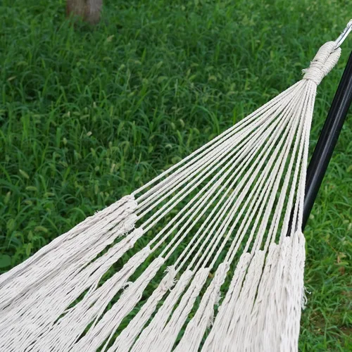 Vista 6 de Hamaca maya tejida a mano con 2 correas colgantes para columpio de árbol