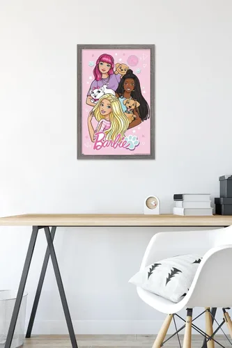 Vista 6 de Trends International Mattel Barbie - Bonito póster de pared, 22.4 pulgadas de largo x 14.7 pulgadas, versión enmarcada en madera de granero