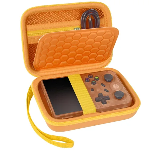 Vista 10 de PAIYULE Travel Case Compatible with RG353V/ RG353VS/ R36S Retro Handheld Game Console, Handheld Emulator Storage Holder Organizer, Android Game Beige