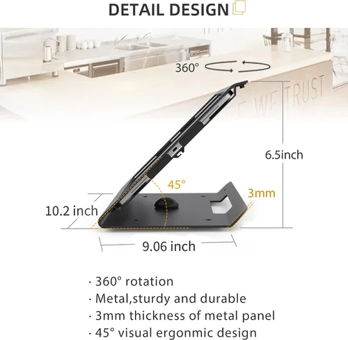 Vista 7 de Tablet quiosco POS soporte compatible 10,2 "iPad 7 8 9 generación con base giratoria 360