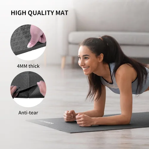 Vista 3 de PROIRON Esterilla de Yoga Plegable 0.24"/0.16" para Entrenamiento en Casa y Viajes, Esterillas de Yoga de Viaje Antideslizantes con Bolsa