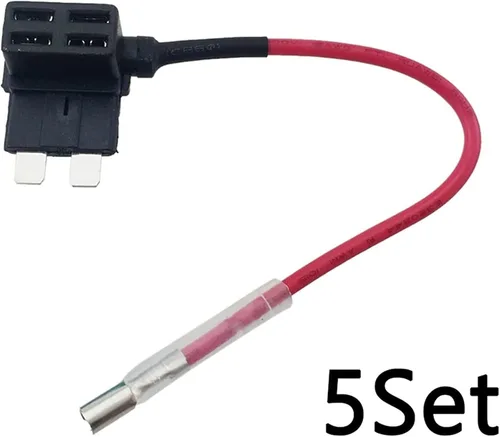 Vista 3 de Fusible 5X Add-A-Circuit Fusible TAP Adaptador estándar ATO ATC Soporte de cuchilla con 5 fusibles de 15 A para automóvil, camión, fusibles