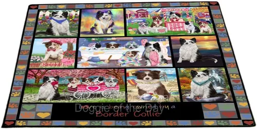 Vista 28 de Doggie of the Day Border Collie Dogs Floor Mat - 4th of July Independence Day - Best Dog Doormat - Protector Decor - Unique Portrait Art - Premium