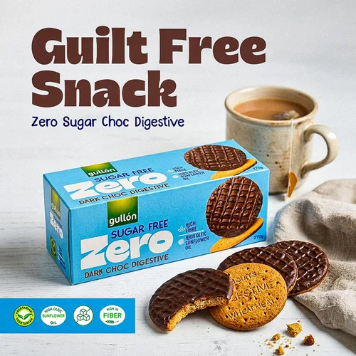 Vista 4 de Gullon Galletas digestivas de chocolate sin azúcar, 9.52 oz