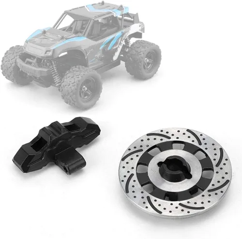 Vista 6 de Disco de freno a control remoto, aleación de aluminio, ligero, duradero, rotor de freno a escala 1/7 para carreras de deriva desierto Offroad RC