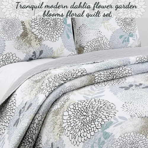 Vista 2 de Cozy Line Home Fashions Nina - Juego de edredón de algodón floral de 2 piezas, tamaño individual, multicolor