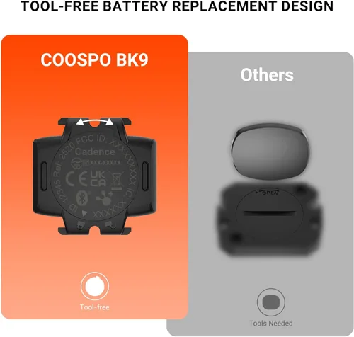 Vista 8 de COOSPO Speed/Cadence Sensor BK9 for Indoor/Outdoor Cycling, Bluetooth 5.0 ANT+ Wireless Cycling RPM Cadence Speed Sensor Cadencia BK9C