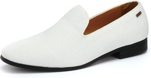 Vista 30 de UUBARIS Mocasines de vestir para hombre de esmoquin, zapatos sin cordones