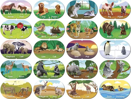 Vista 2 de MasterPieces Juegos para niños - Juego educativo de rompecabezas a juego de animales - Juego para niños y familia - Ríe y aprende