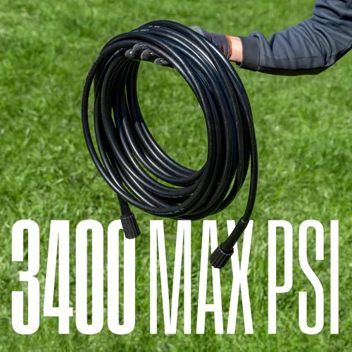 Vista 4 de Manguera de lavado a presión de 50 pies de PVC Westinghouse - Máx. 3400 PSI - Para lavadoras a presión de gas y eléctricas