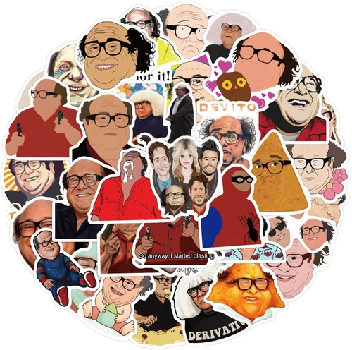 Vista 7 de CHVISO Danny Devito - Paquete de 53 calcomanías de memes, Frank Reynolds, calcomanías Always Sunny