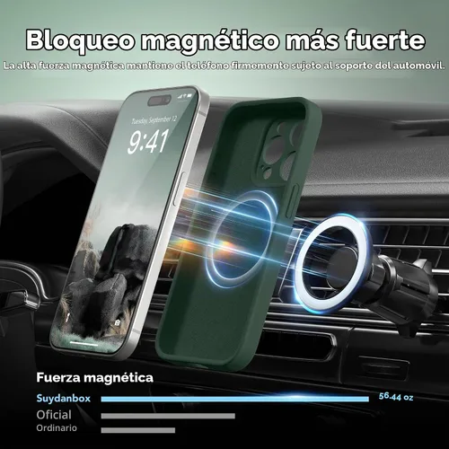 Vista 3 de Funda magnética para iPhone 13 Pro, compatible con MagSafe, [protección completa de la cámara] [protector de pantalla] funda protectora de silicona