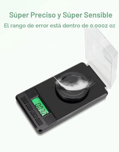 Vista 2 de Báscula de miligramos de 1.76 oz/0.00 oz, báscula digital de mg, peso de calibración de 1.76 oz 7 Units, One-touch Tare, Piece Counting, LCD