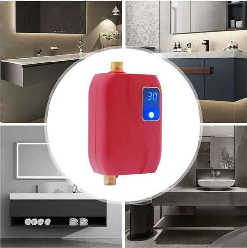 Vista 7 de Mini calentador de agua, calentador de agua caliente sin tanque eléctrico instantáneo de 110 V, calentador de agua caliente eléctrico para cocina