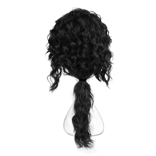 Vista 5 de Peluca negra para hombre con cola de caballo larga estilo Rockstar Negro (Natural Black)