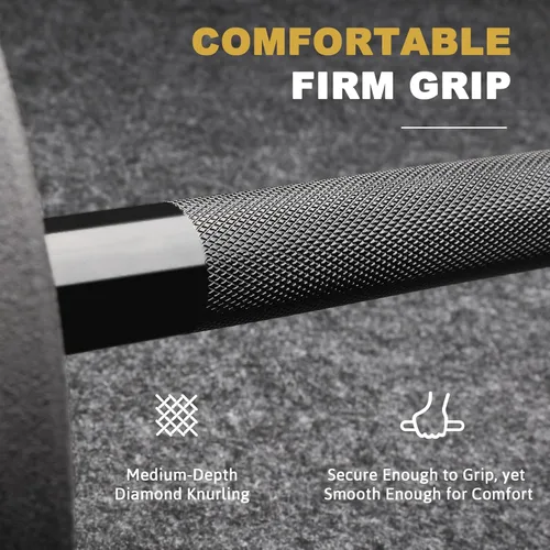 Vista 4 de 4ft/4.9ft/6ft 2-Inch Olympic Barbell for Strength Training Weightlifting, Squat, Curl, Deadlift, Press, Hip Thrust Straight Weight Bar, 500lbs