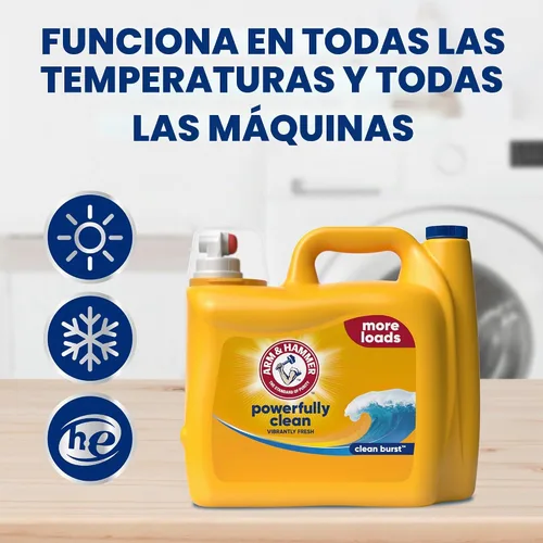 Vista 6 de ARM & HAMMER Detergente líquido para ropa, aroma Clean Burst, 174 onzas