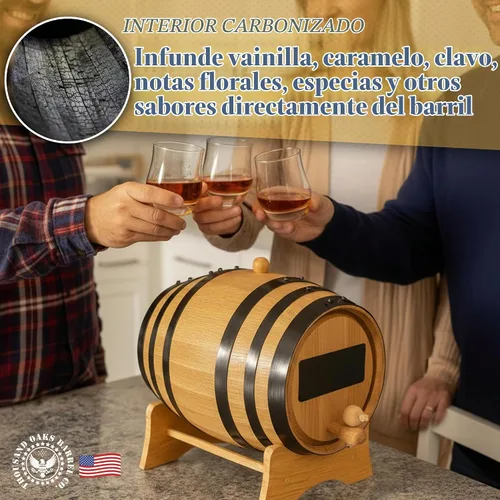 Vista 4 de Mini dispensador de barril de envejecimiento de whisky de roble americano