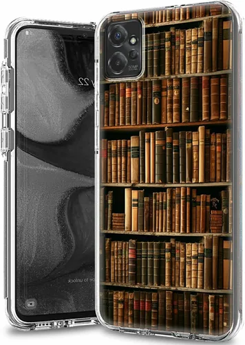 Vista 46 de Funda transparente para Motorola Moto G 5G 2023 con patrón de ciervo de bandera estadounidense para mujeres y hombres, doble capa híbrida de TPU