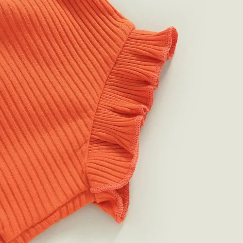 Vista 5 de Kephay Conjunto de mameluco para bebé niña con volantes y diadema con pompones en la cola