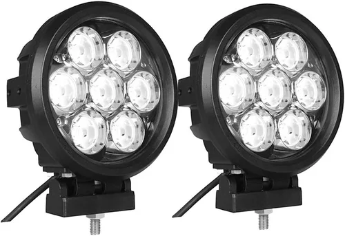 Vista 10 de Lightronic Luces de trabajo LED redondas todoterreno de 4 pulgadas, haz de inundación blanco frío de 6000 K, carcasa de aluminio resistente