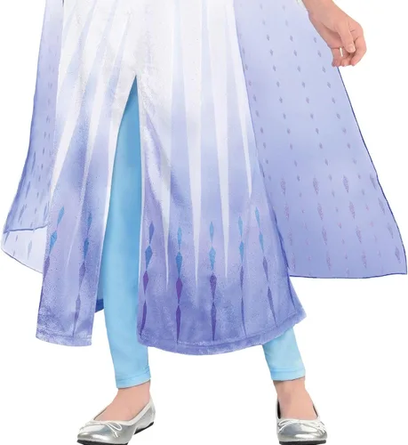 Vista 4 de Party City Disney Frozen 2 Epílogo Elsa disfraz de Halloween para niños incluye vestido polainas para jugar 3T-4T Multicolor