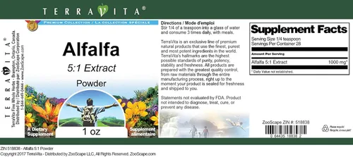 Vista 4 de Alfalfa 5:1 Polvo (1 oz, ZIN: 518838)
